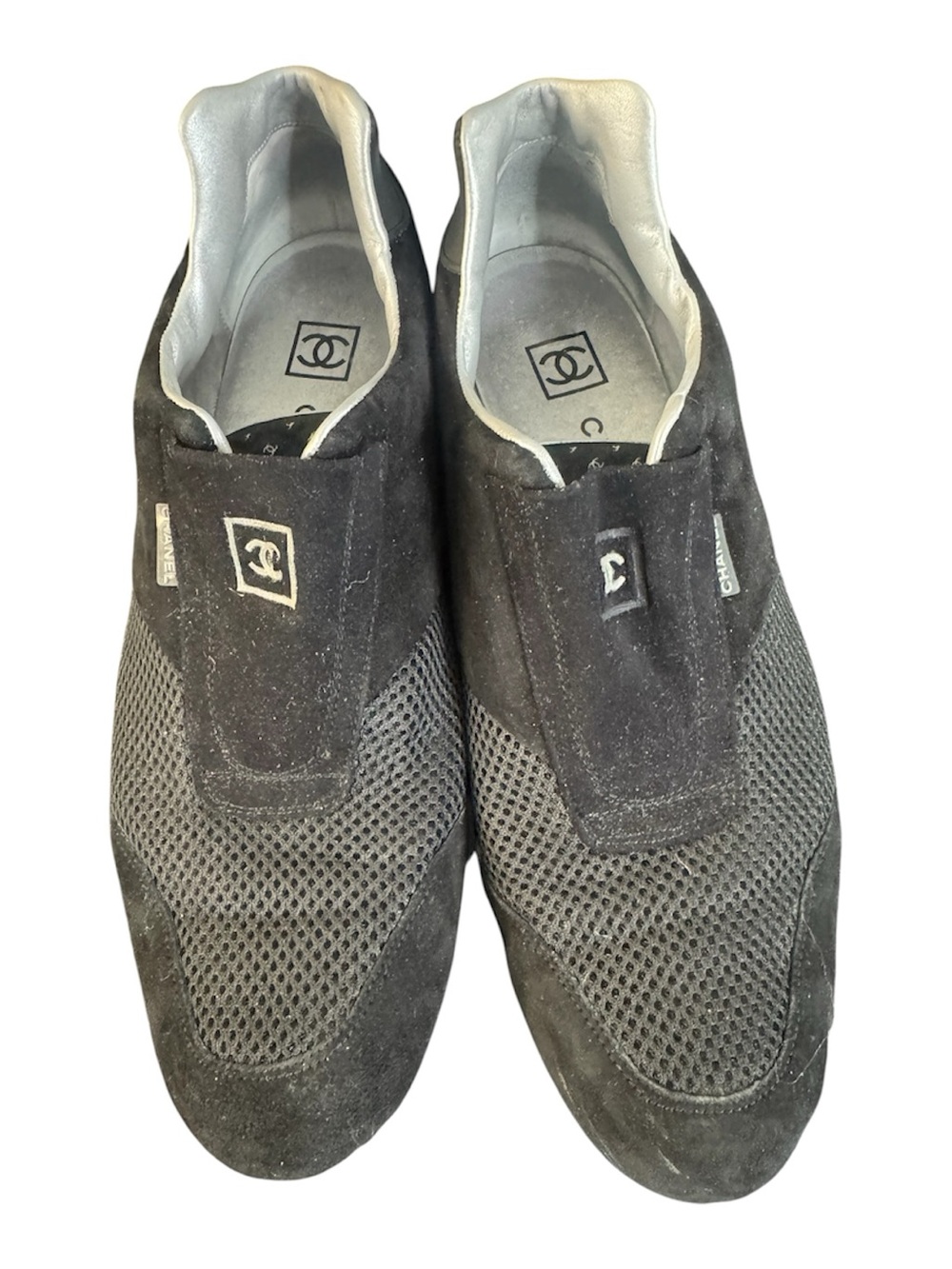 Chanel Black mesh/suede sneakers 
sz. 38